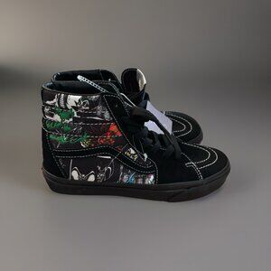 VANS + Disney Black Villains High Top 100 Year Anniversary Shoes, Size 7.5W / 6M